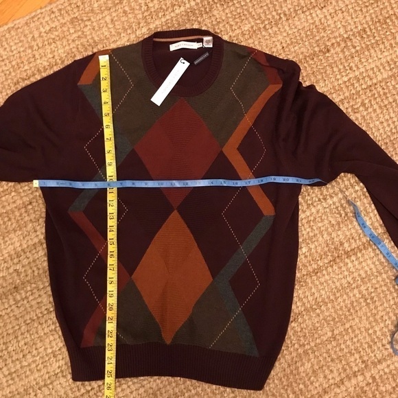 Alex Cannon Argyle Patterned Cotton Pull Over Sweater. Size L. New With Tags. - Picture 2 of 6